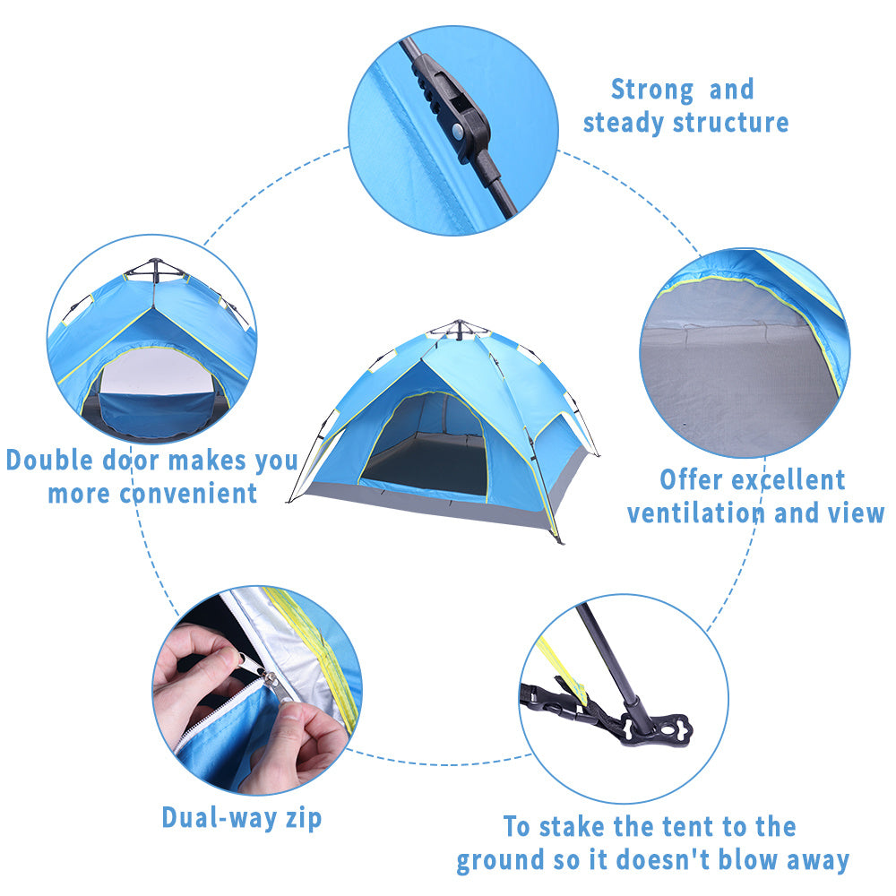 Double-Deck Tow-Door Hydraulic Automatic Tent (Blue)