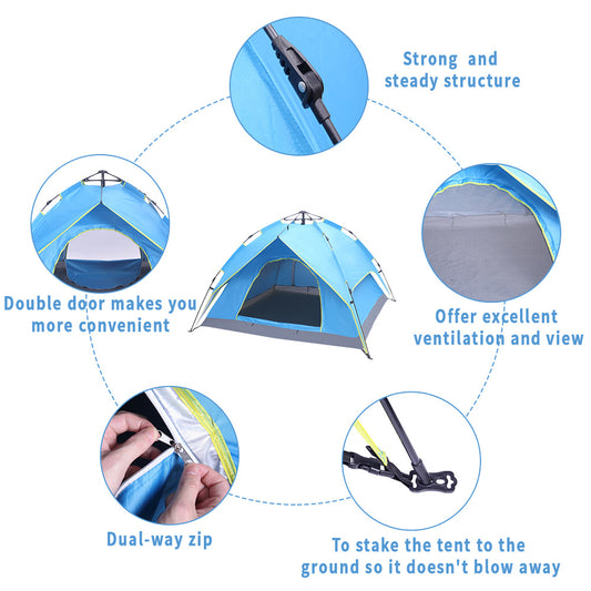 Double-Deck Tow-Door Hydraulic Automatic Tent (Blue)