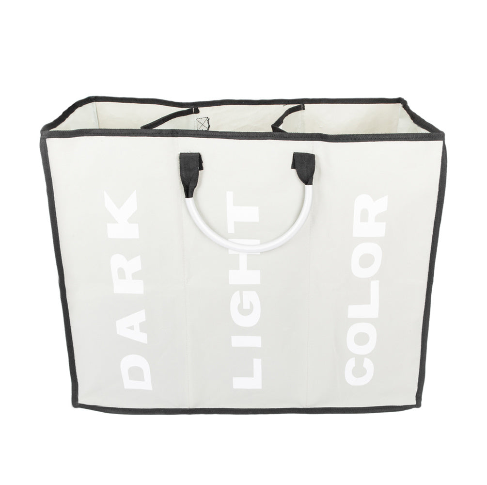 Foldable Laundry Basket-3 Sections-Large