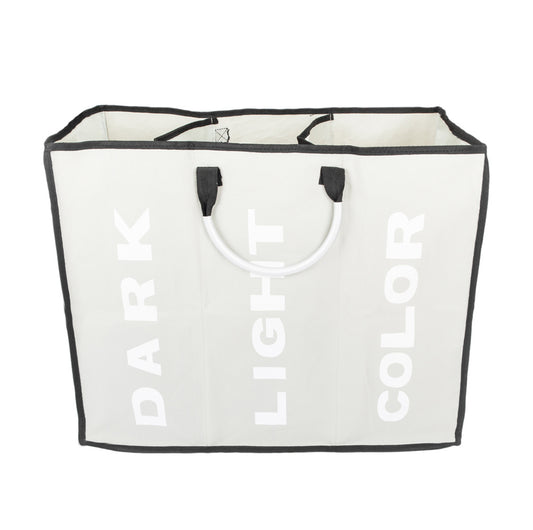 Foldable Laundry Basket-3 Sections-Large