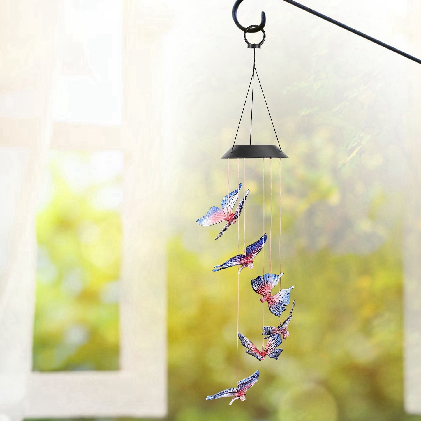 Solar LED Color Changing  Butterfly Wind Chimes