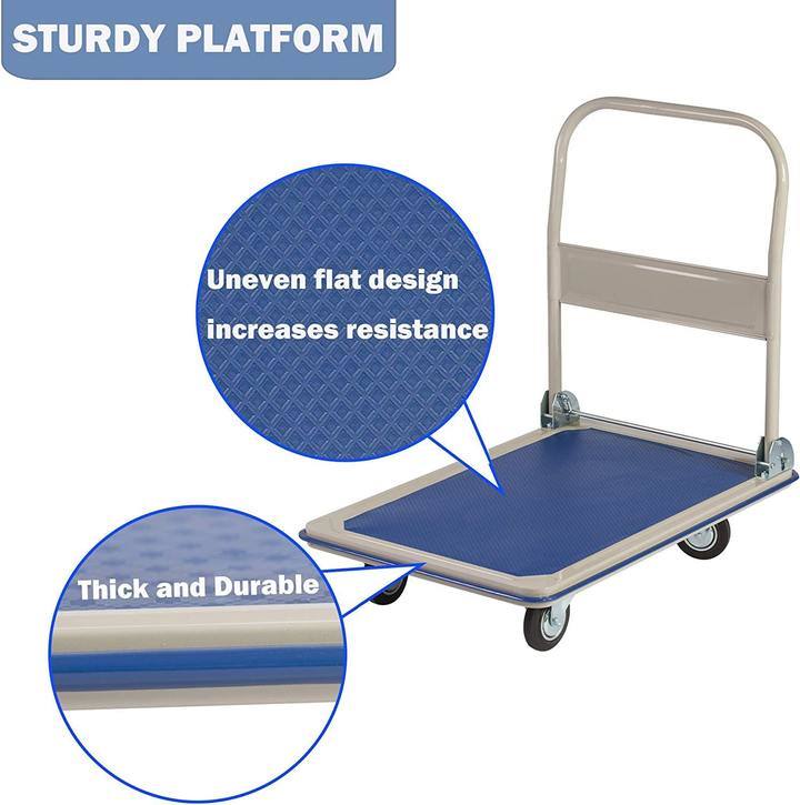 Heavy Duty Flatbed Dolly Cart, 660 lbs. Capacity