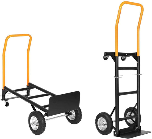 Convertible Hand Truck Dual Purpose 2 Wheel Dolly with 2 Swivel Wheels-330 Lbs