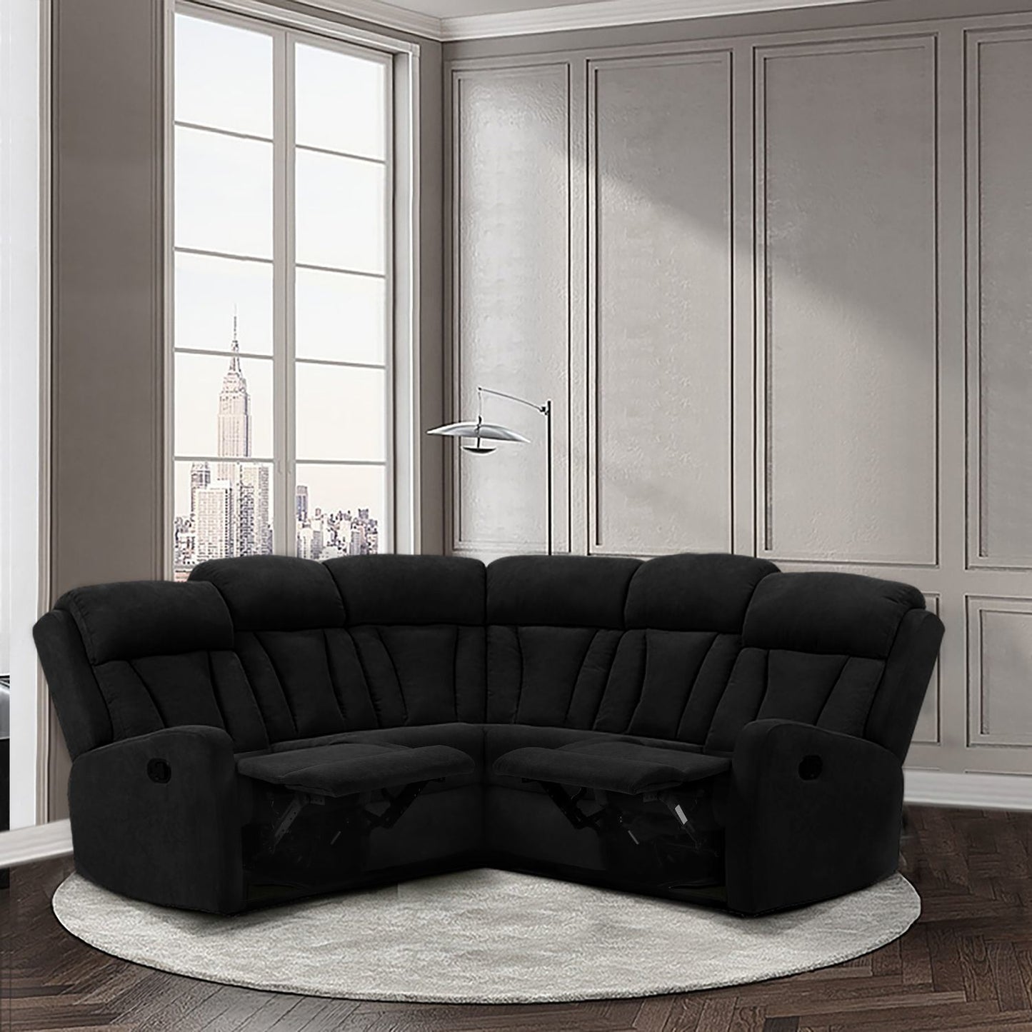 Sectional Manual Recliner Living Room Set