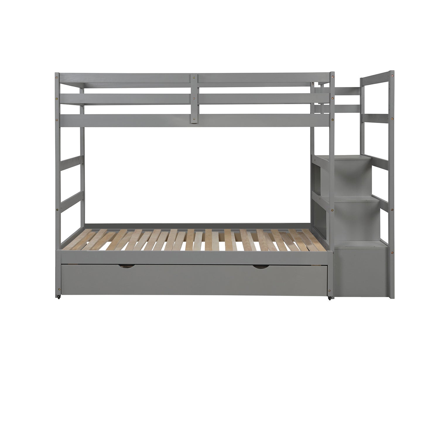 Twin over Twin/King Bunk Bed with Twin Size Trundle