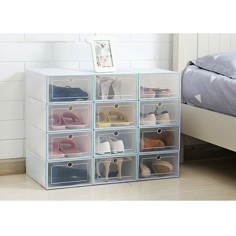 12/24/36pcs Shoe Storage Boxes Foldable Shoe Container