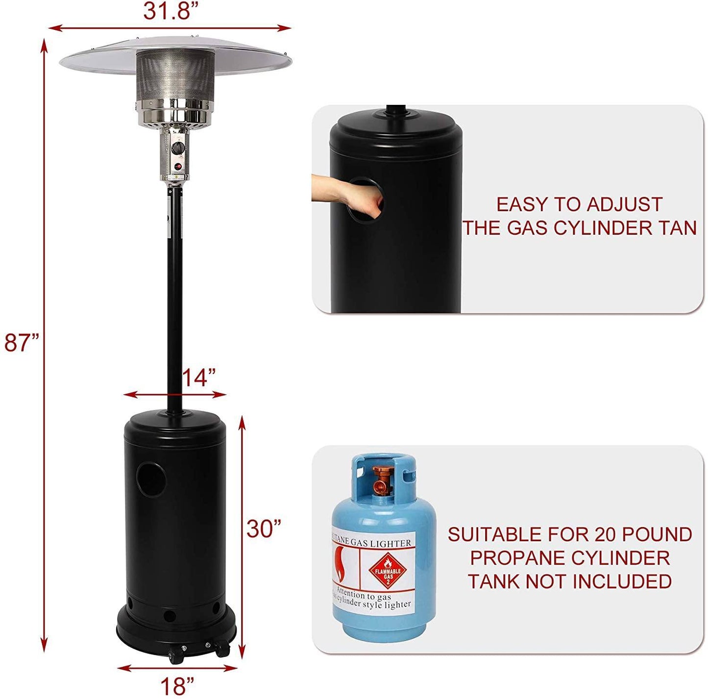 Bosonshop Portable Outdoor Propane Heater