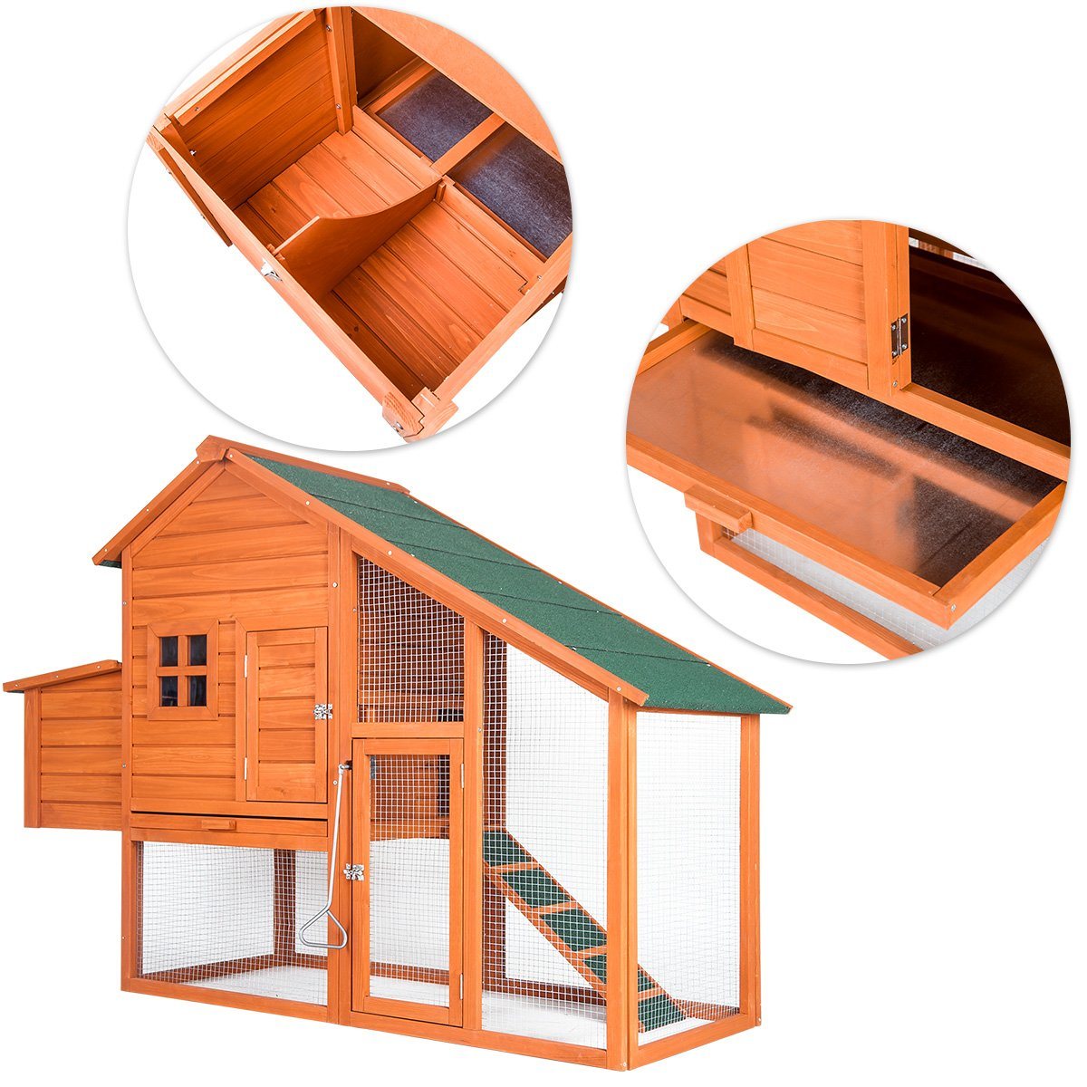 TOPMAX Small Animal Pet Hutch Wooden House