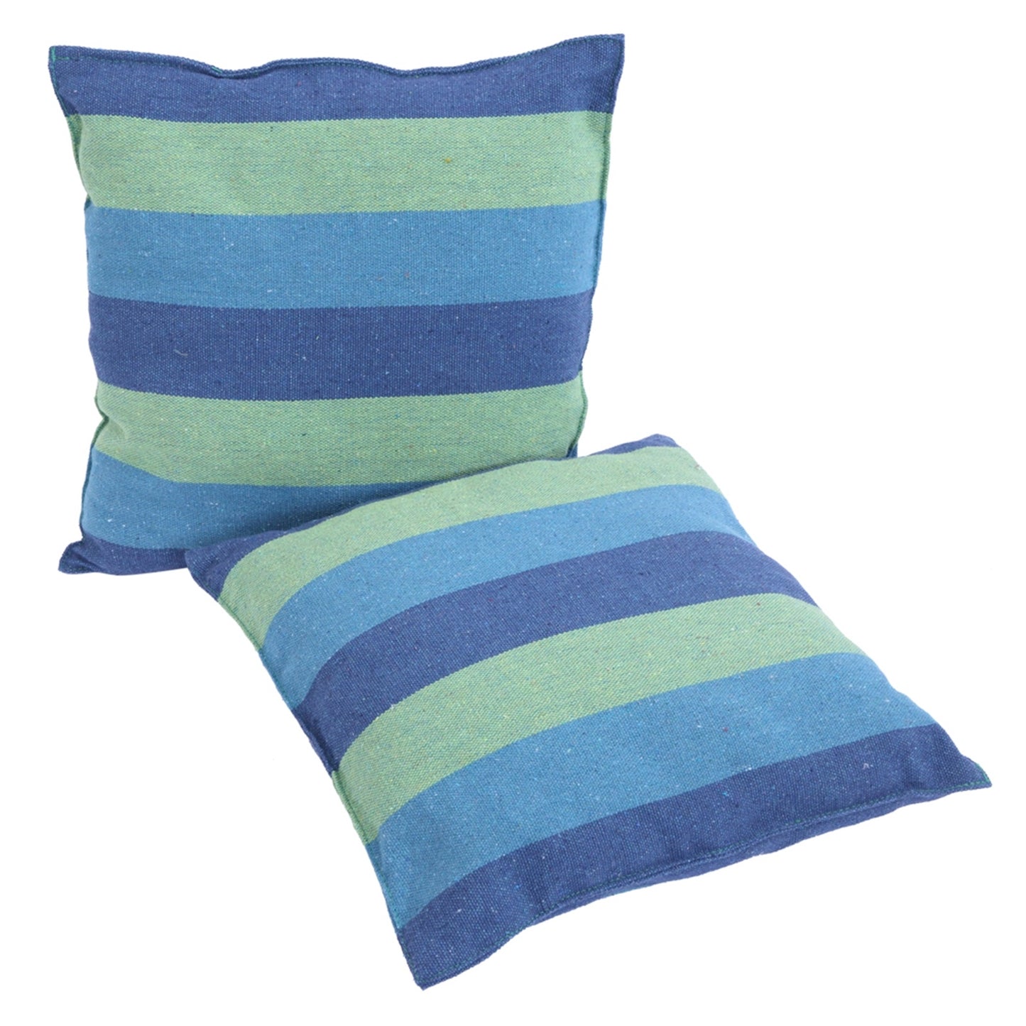 Distinctive Cotton Hammock Chair with Pillows (Blue/Green)