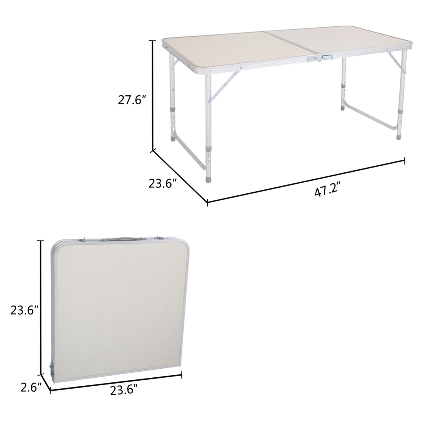 Aluminum Alloy Portable Folding Table (Indoor/Outdoor Picnic, Camping, Dining Party)