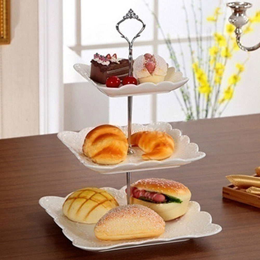 3 Tier Hardware Crown Cake Plate Stand Handle Fitting Wedding Party Table Decor