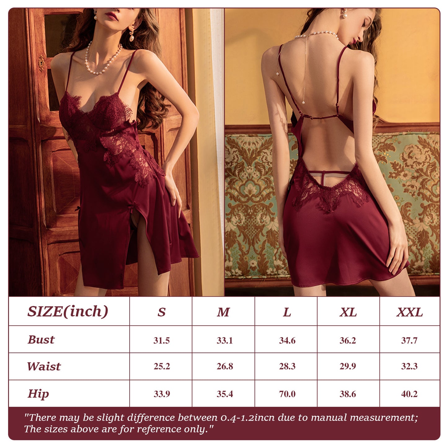 Women's Lingerie Nightdress Lace Pattern (Backless)