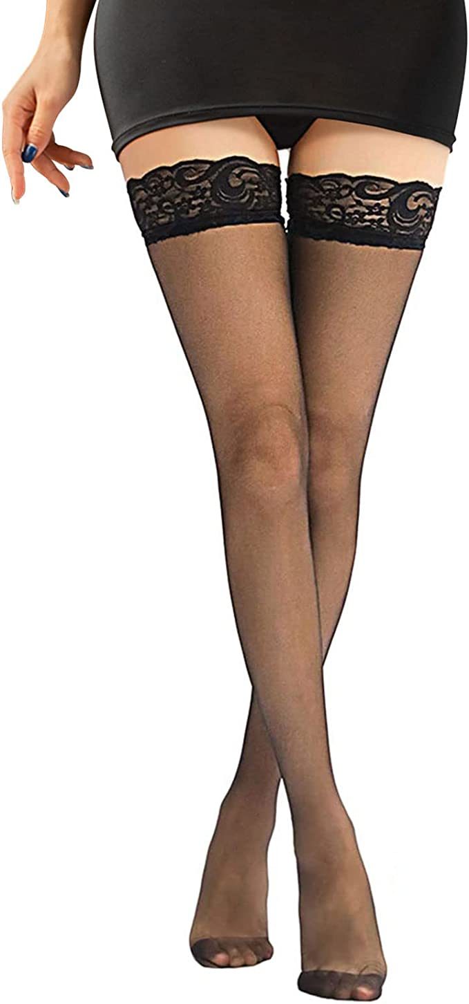 Women's Lace Stockings w/ Silicone Lace Ultra Thin