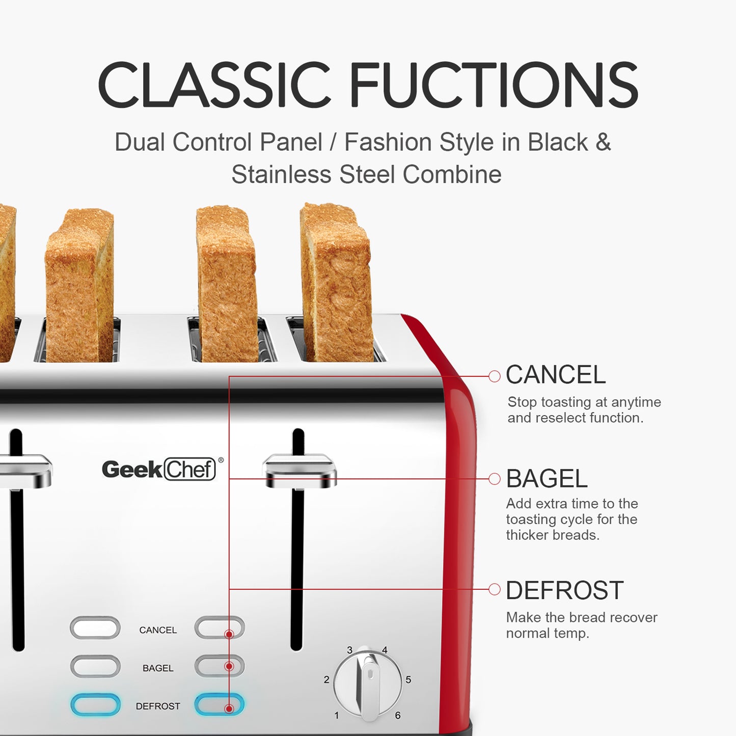 4-Slice Stainless Steel Toaster