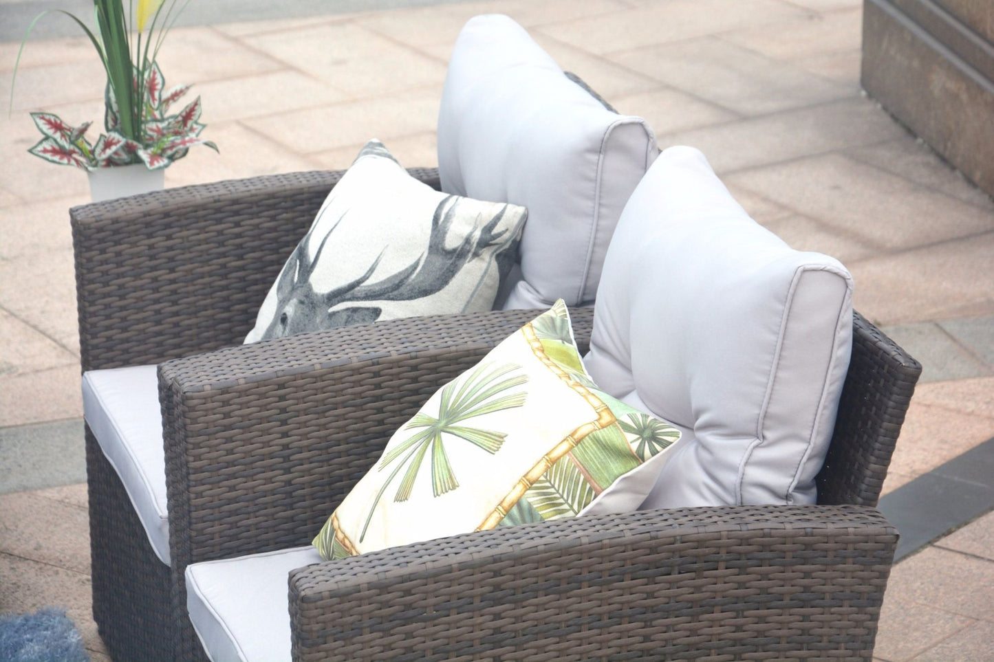 6PCS Reconfigurable Stylish Patio Sofa Set  With Seat Cushion