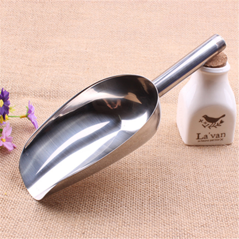 Multipurpose 2 PCS Stainless Steel Small and Large Ice Scooper for Freezer Ice Machine Maker Candy Scoop Flour Spoon Shovel Ice Cream Scoop Antique Ice Cream Scoop Coffee Bean Scoop Rice Shovel