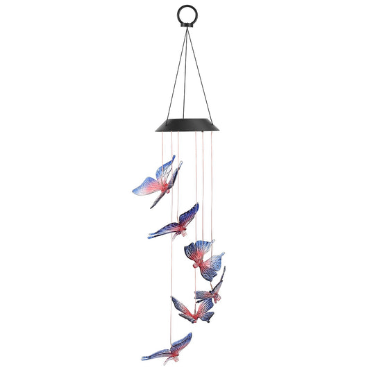 Solar LED Color Changing  Butterfly Wind Chimes