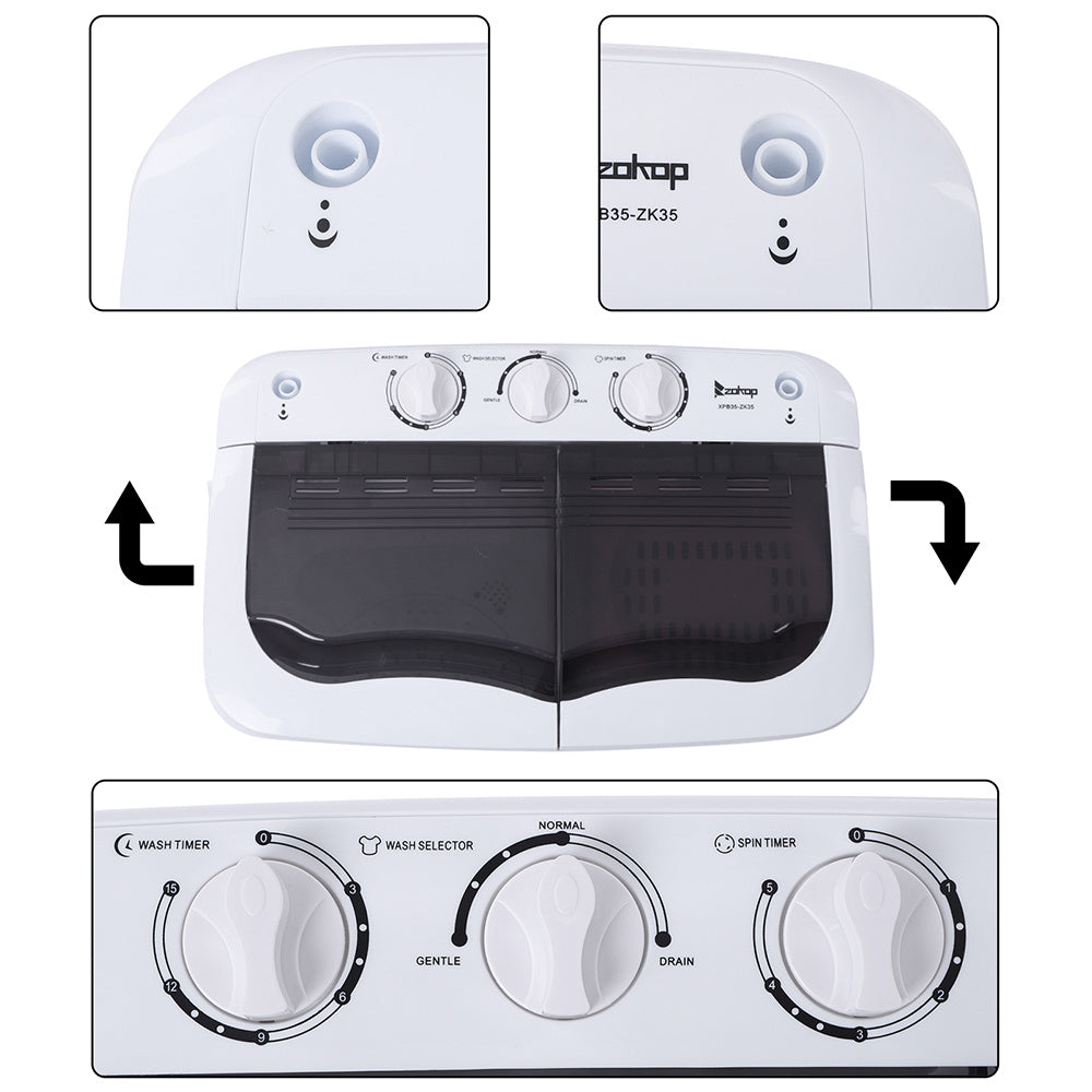 Semi-automatic Gray Cover Washing Machine