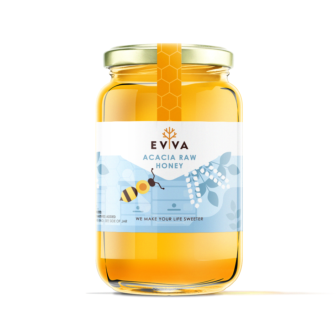 EVVA Honey - Pure , Kosher Honey in a Glass Jar