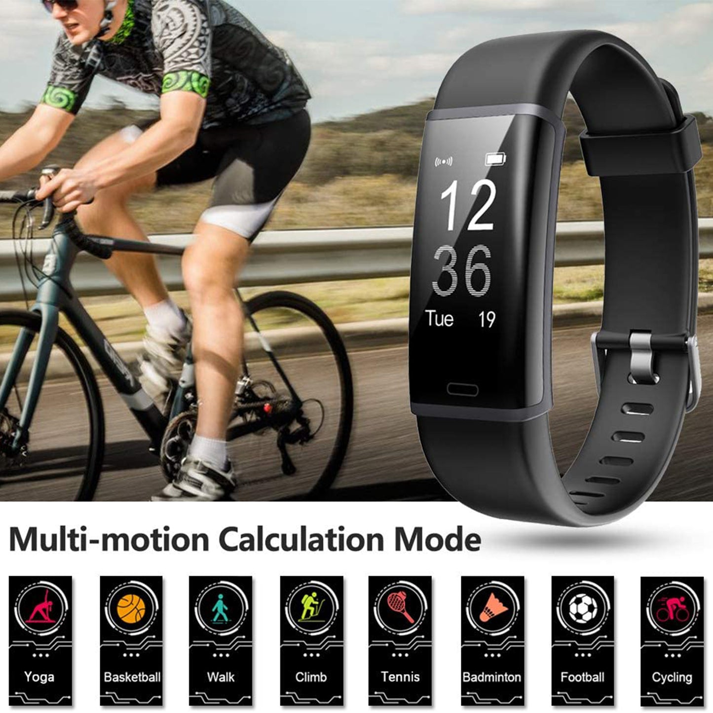 Unisex Waterproof Activity Watch w/ Calorie pedometer