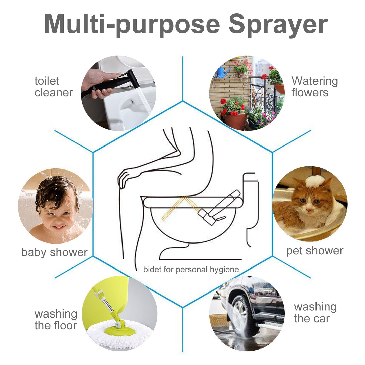 Bathroom Sprayer Kit Attachment with Hose, Stainless Steel