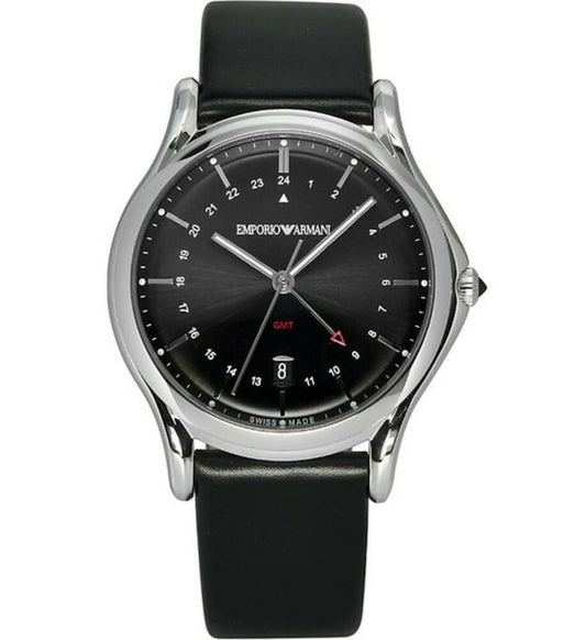 Emporio Armani Classic GMT Black Swiss Quartz Men's Watch