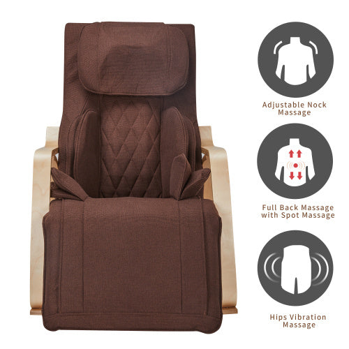 Full Massage Function-Air pressure-Rocking Chair (Brown)