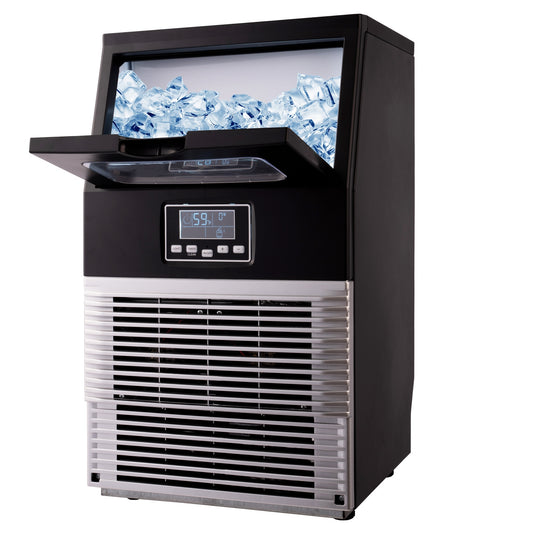 Freestanding Commercial Ice Maker Machine 66LBS/24H, Auto-Clean Built-in Automatic Water Inlet