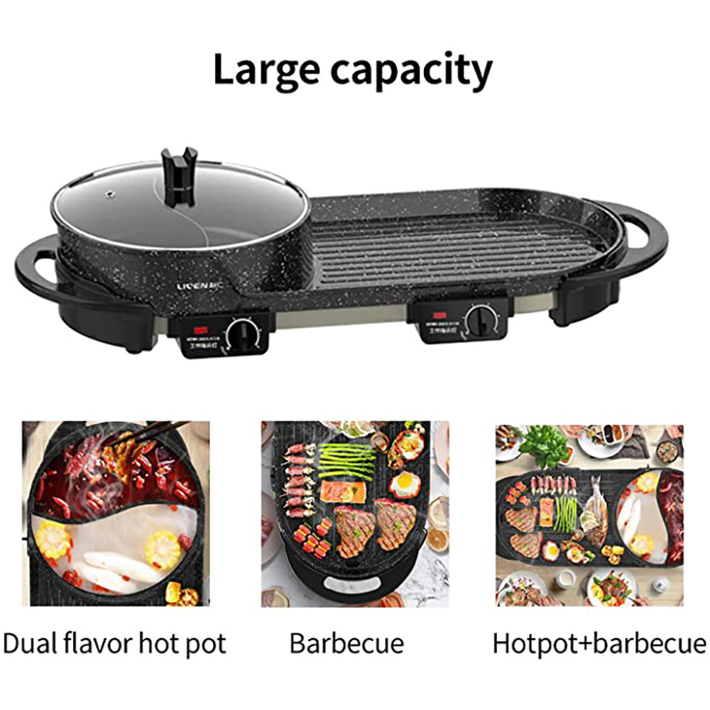 LIVEN Electric Grill with Hot Pot