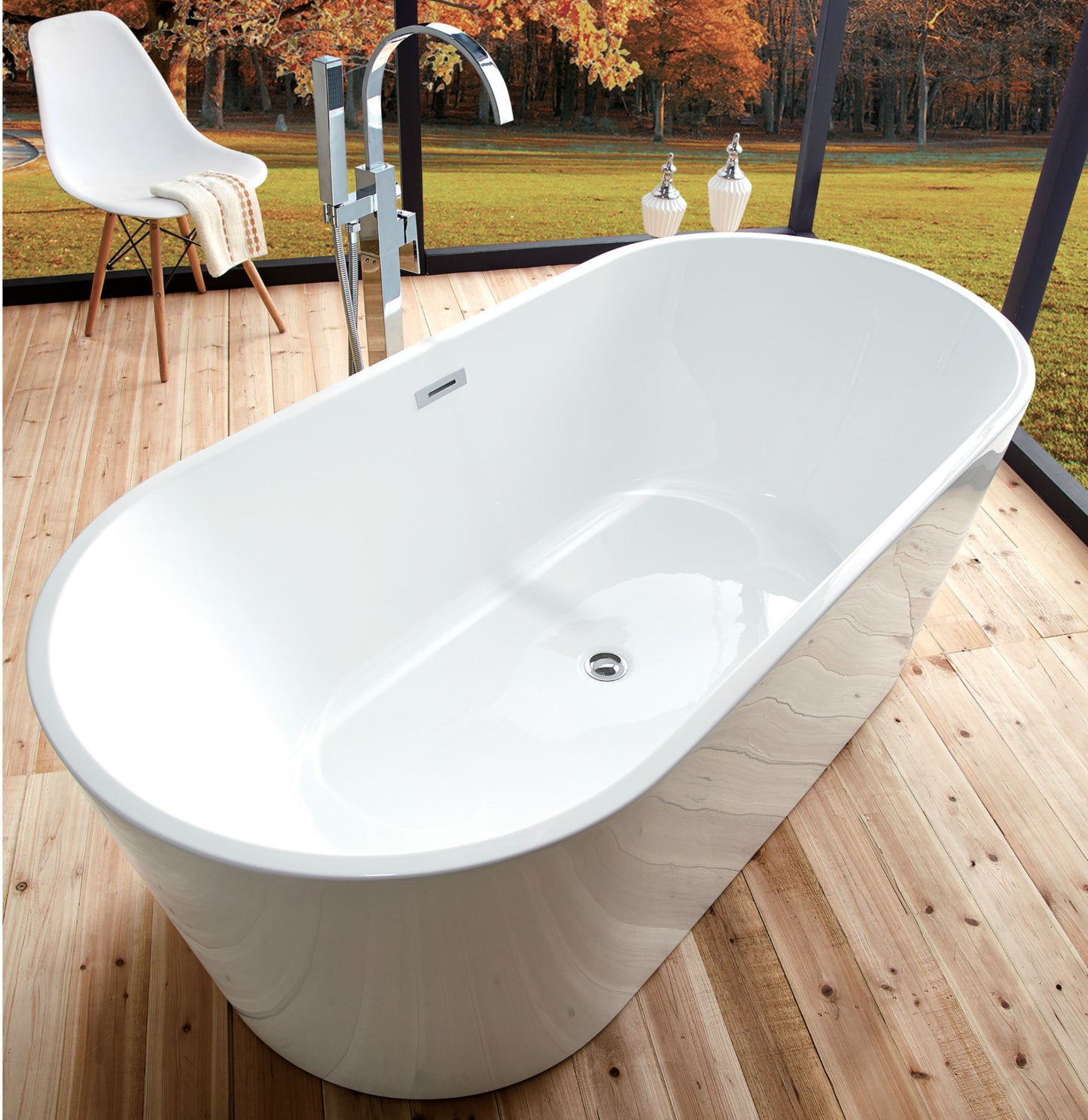 100% Acrylic Freestanding Bathtub Contemporary Soaking Tub