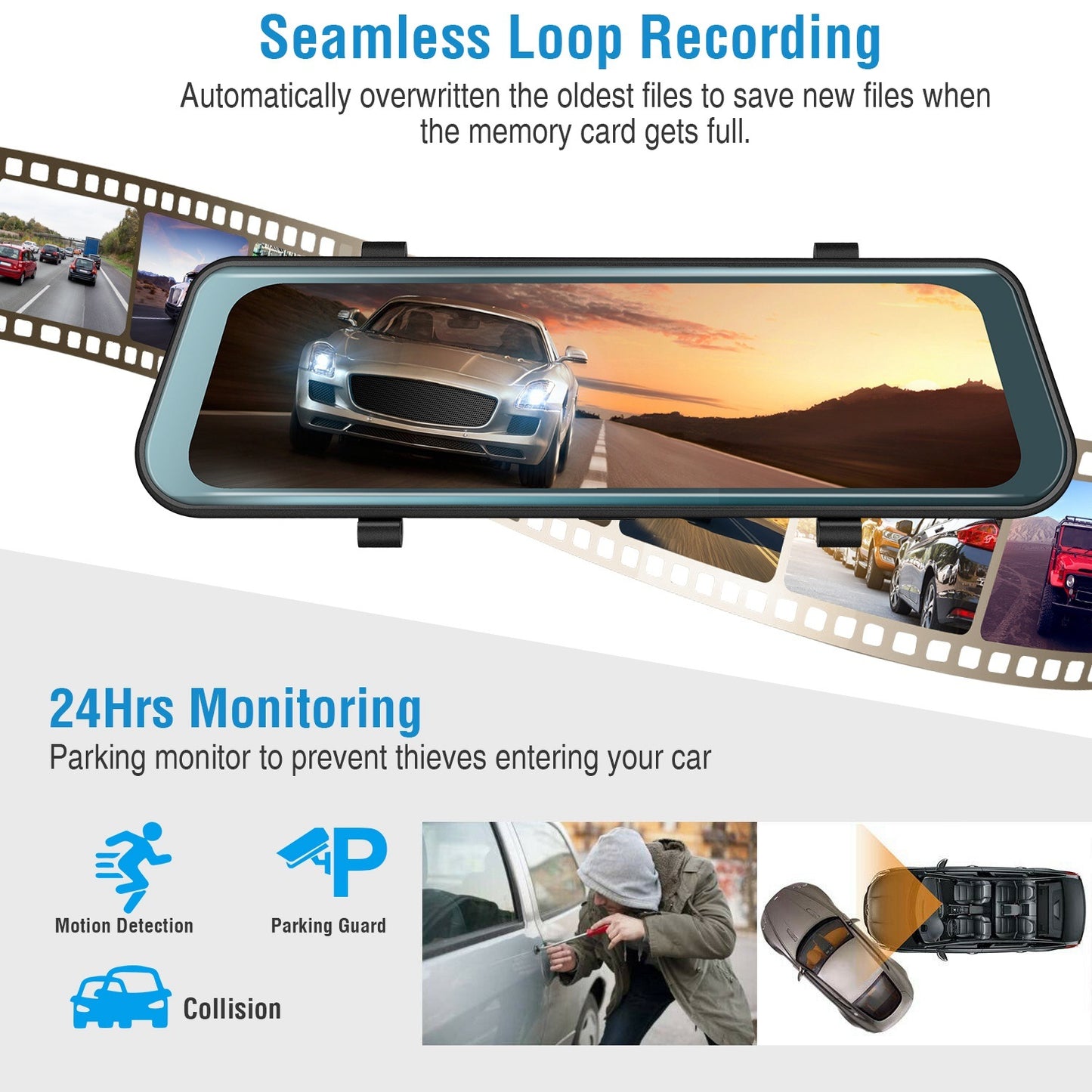 FHD 1080P Car DVR Dash Camera w/ G Sensor Parking Monitor