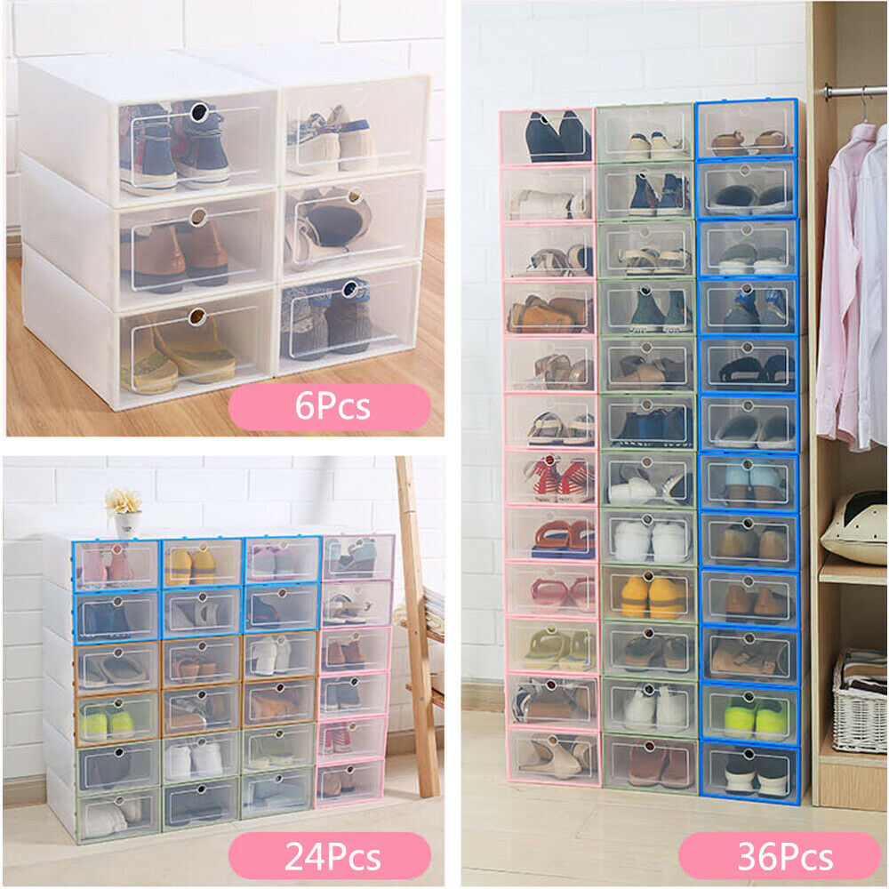 12/24/36pcs Shoe Storage Boxes Foldable Shoe Container