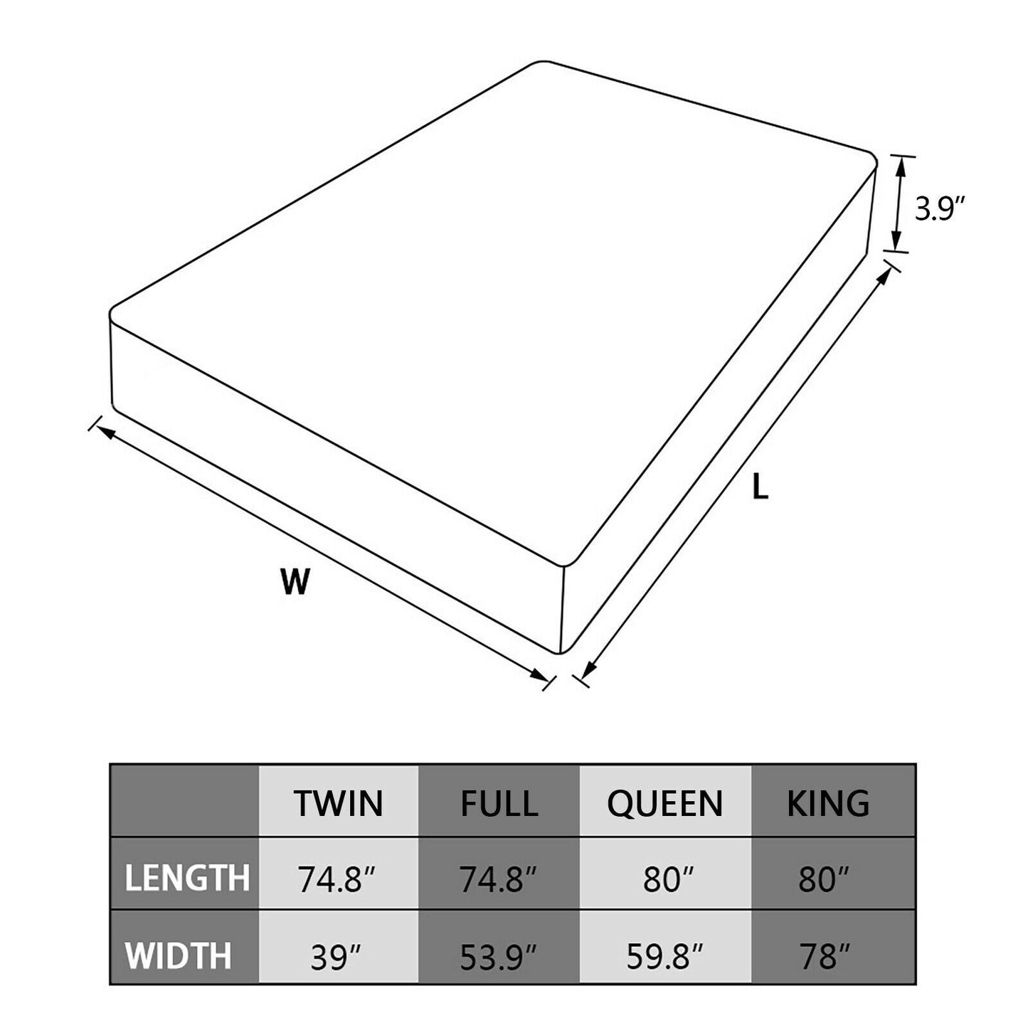 Quilted Mattress Cover (King/Queen/Full/Twin Size)