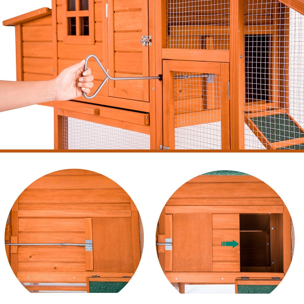 TOPMAX Small Animal Pet Hutch Wooden House