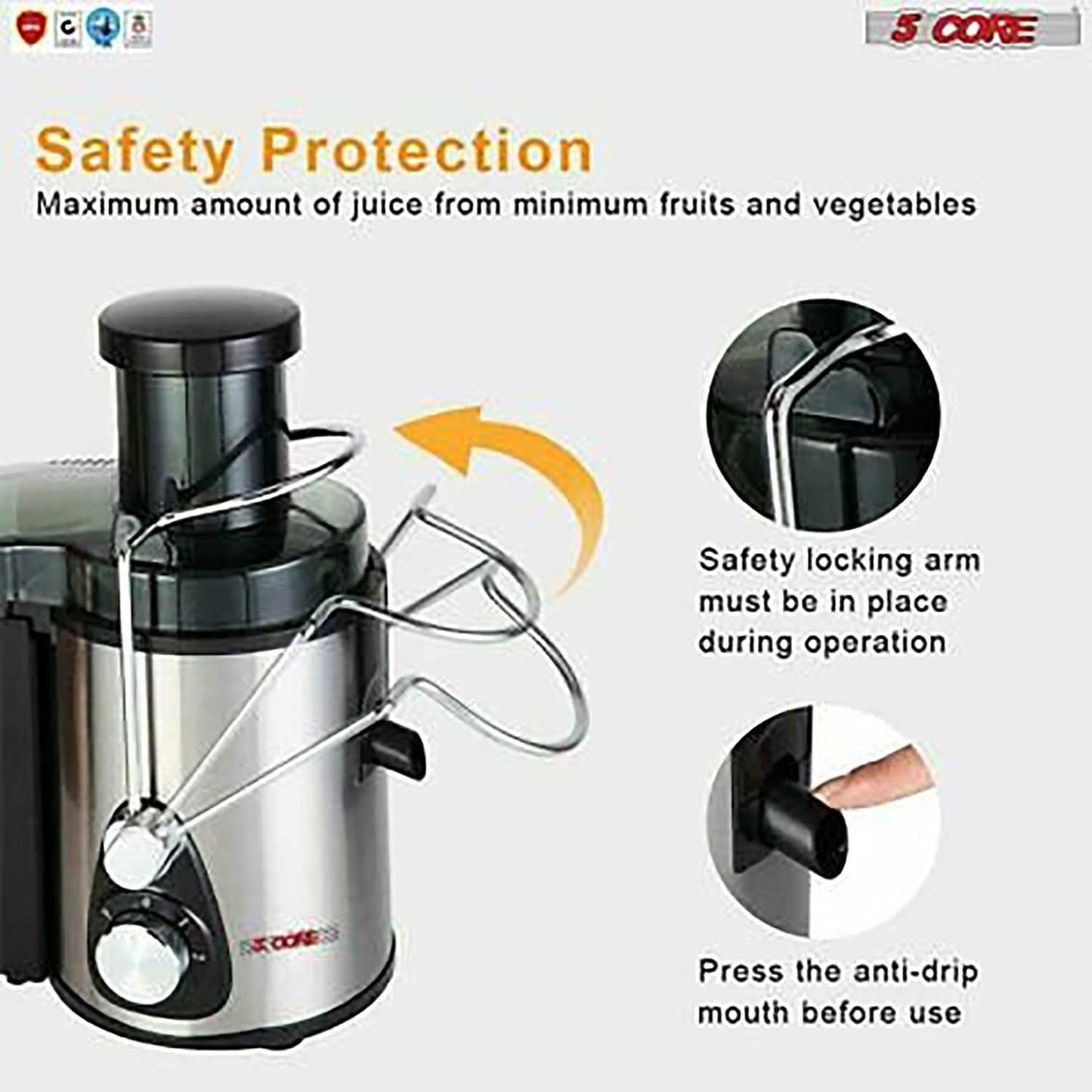 Electric Easy Clean Fruit Centrifugal Juice Extractor