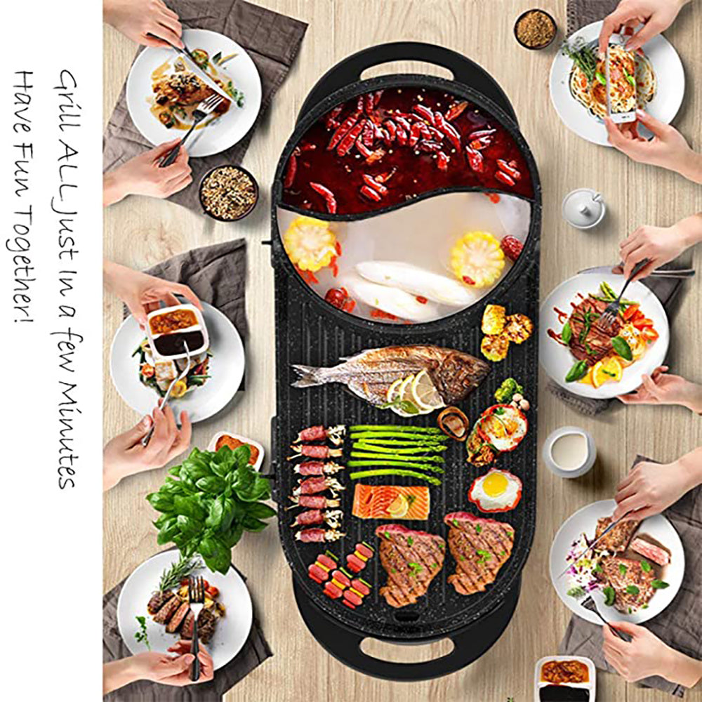 LIVEN Electric Grill with Hot Pot