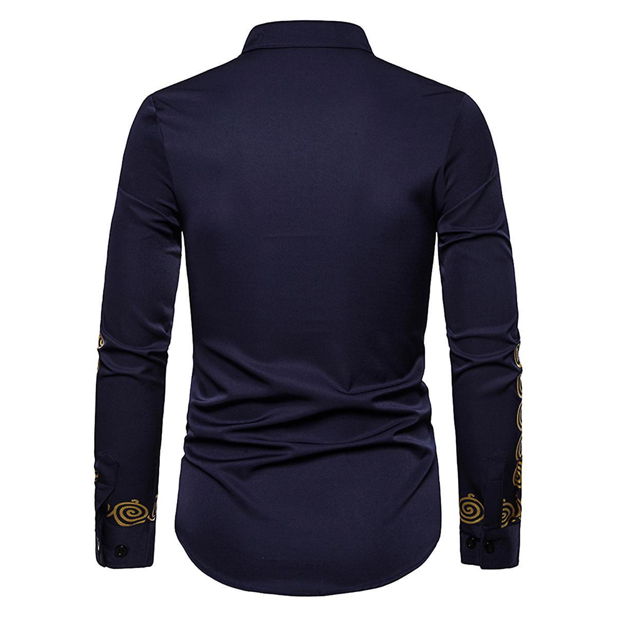 Men's Gilded Patterned Long-sleeve Shirt