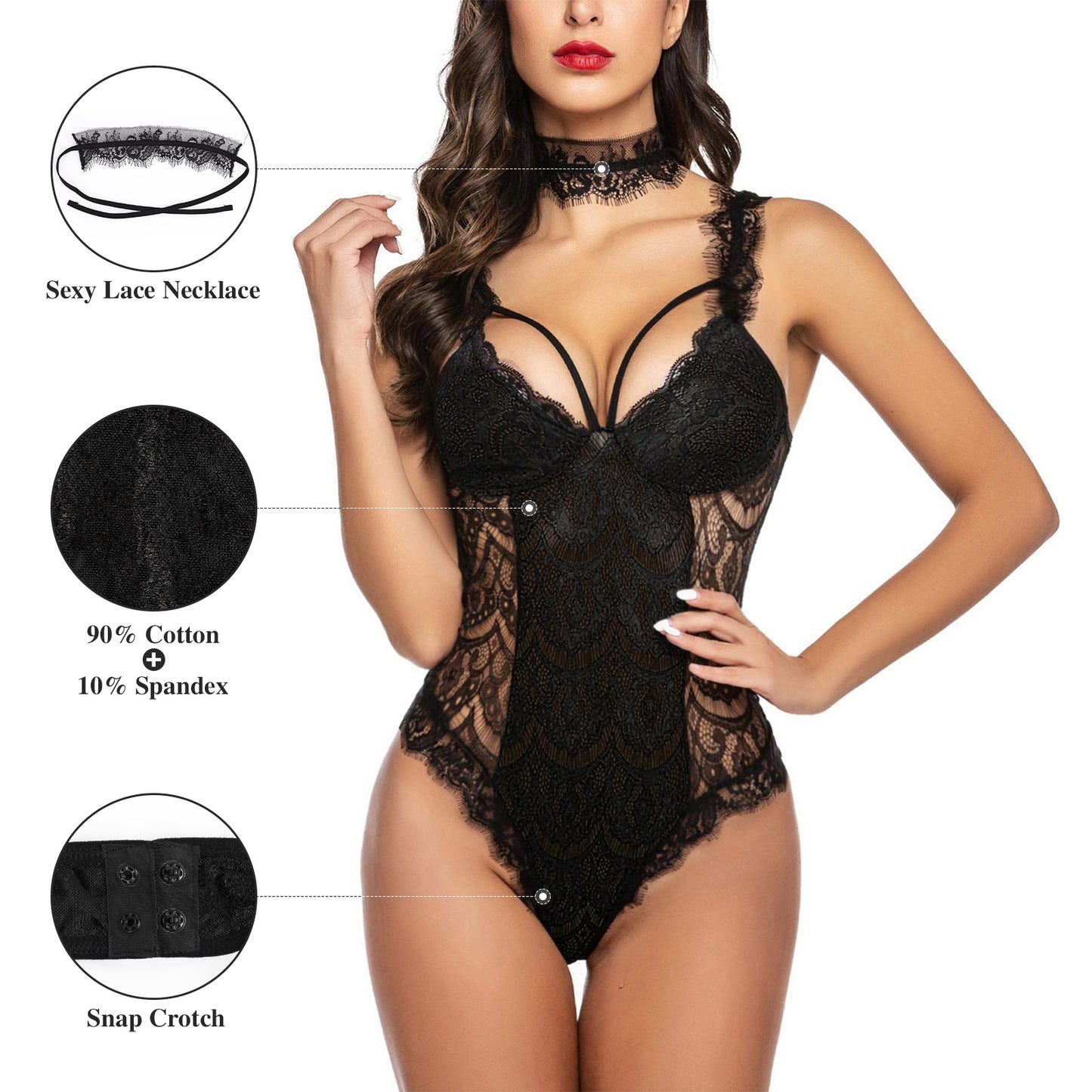 Women's Sexy Bodysuit Lace Lingerie (One Piece/Backless)