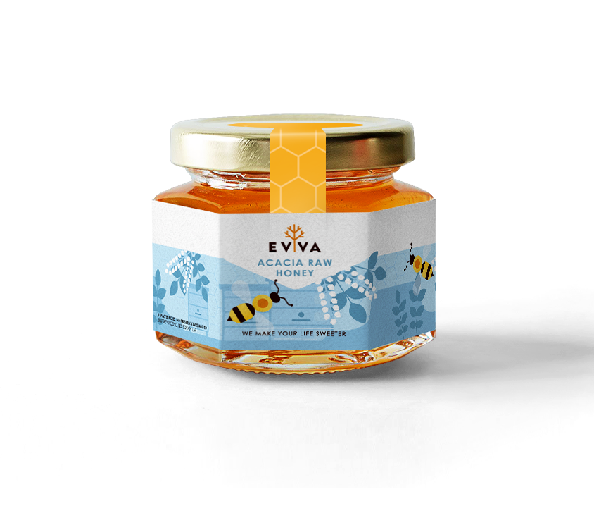 EVVA Honey - Pure , Kosher Honey in a Glass Jar