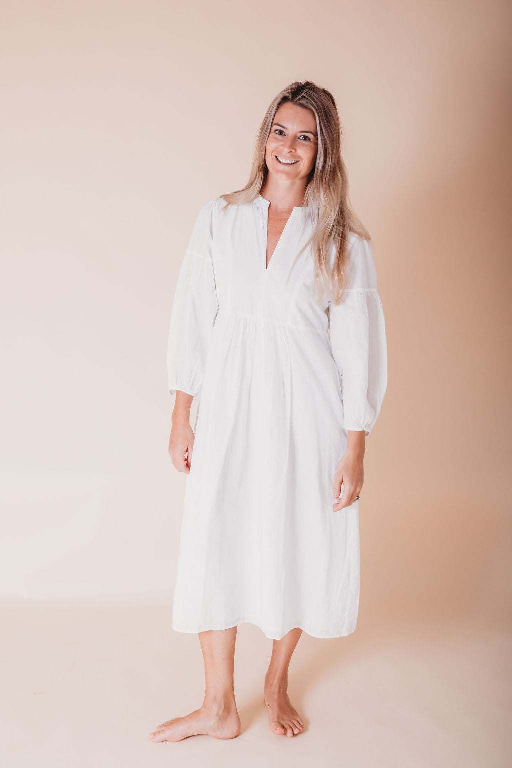 Women's Cotton Kaftan Dress - White