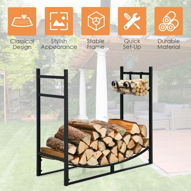 33 Inch Firewood Rack w/Removable Kindling Holder