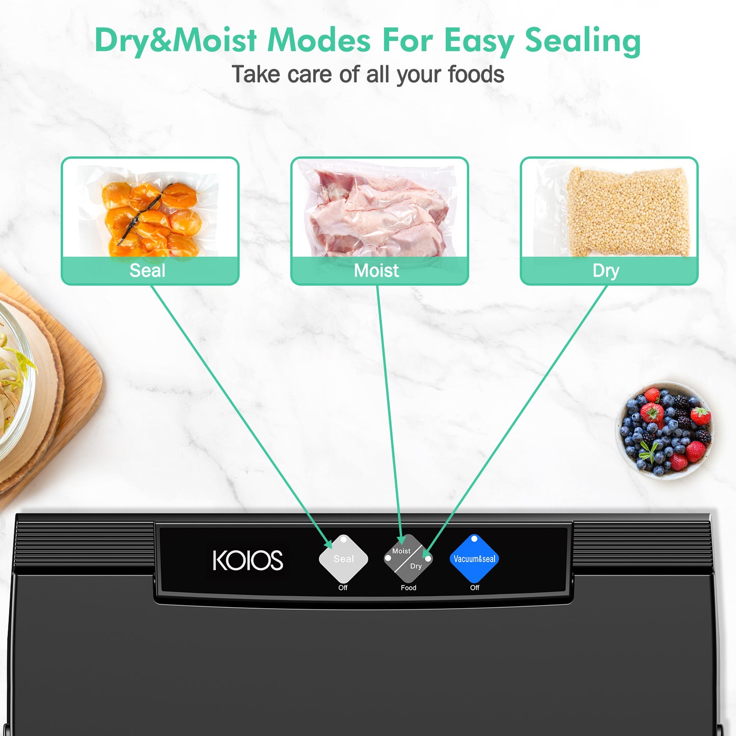 KOIOS 80Kpa Automatic Vacuum Food Sealer Machine