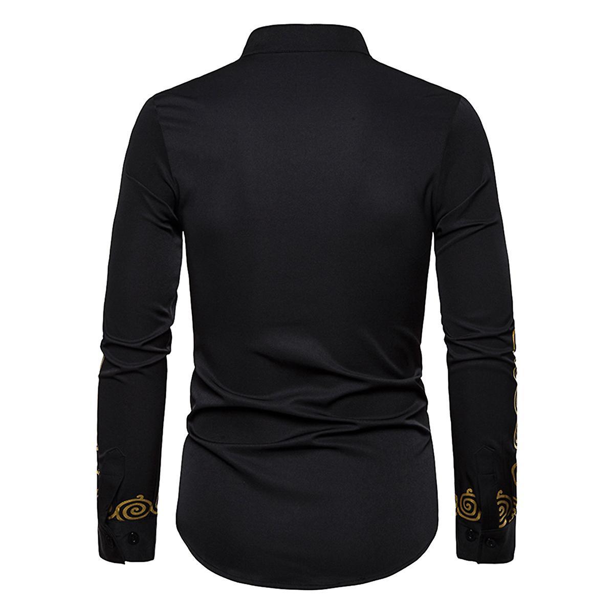 Men's Gilded Patterned Long-sleeve Shirt