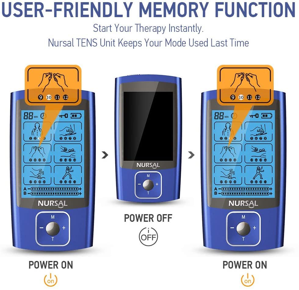 NURSAL 24 Modes Dual Channel TENS EMS Unit Muscle Stimulator