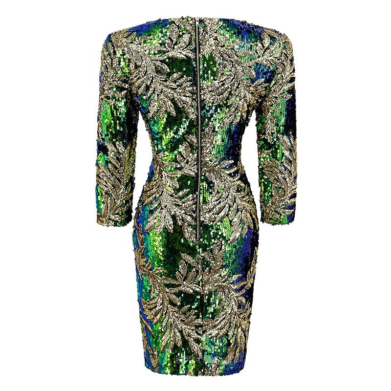 Spring Fashion Women Sequined Bodycon Dress