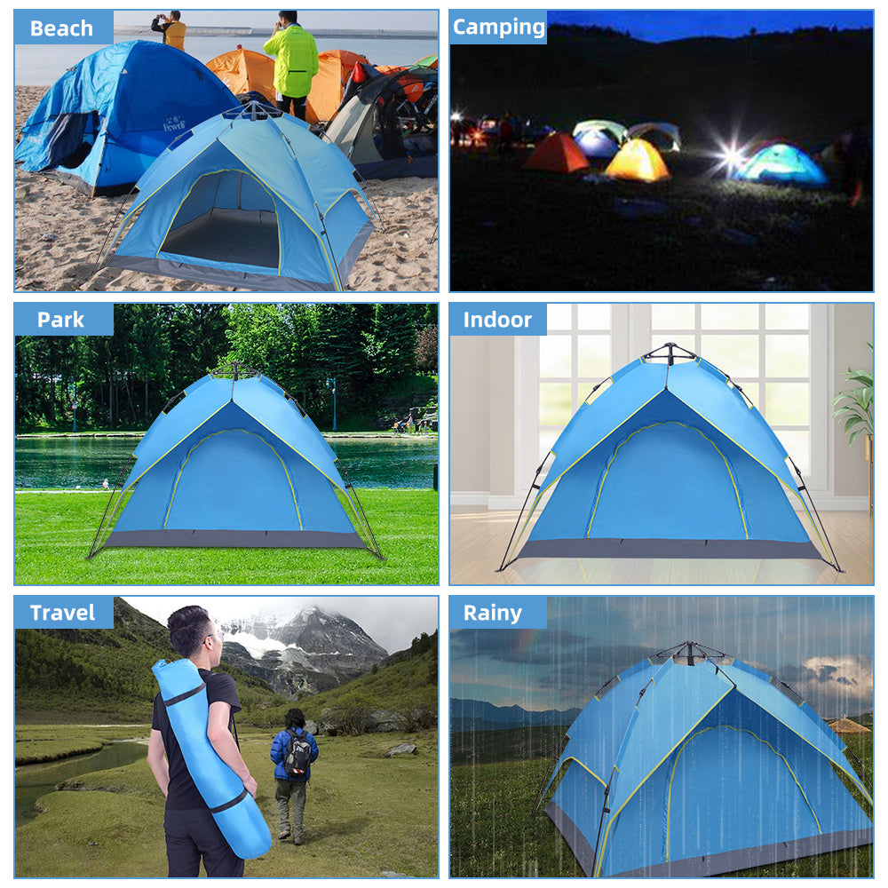 Double-Deck Tow-Door Hydraulic Automatic Tent (Blue)