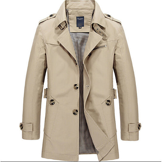 Men's Pure Cotton Thin Trench Coat