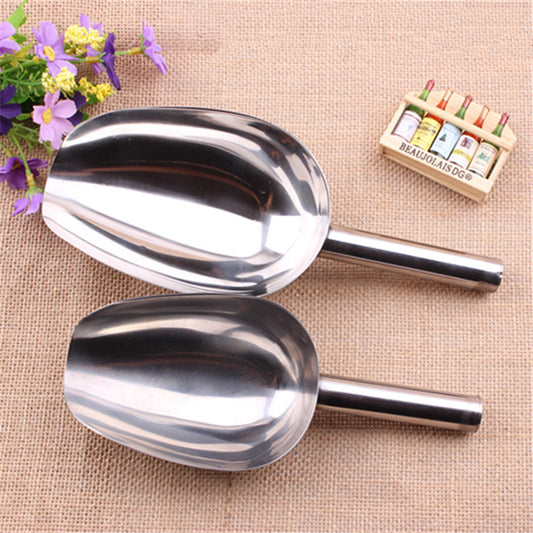 Multipurpose 2 PCS Stainless Steel Small and Large Ice Scooper for Freezer Ice Machine Maker Candy Scoop Flour Spoon Shovel Ice Cream Scoop Antique Ice Cream Scoop Coffee Bean Scoop Rice Shovel