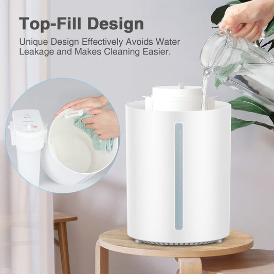 MOOKA Cool Mist Humidifier, 2-in-1 Top Fill Humidifier