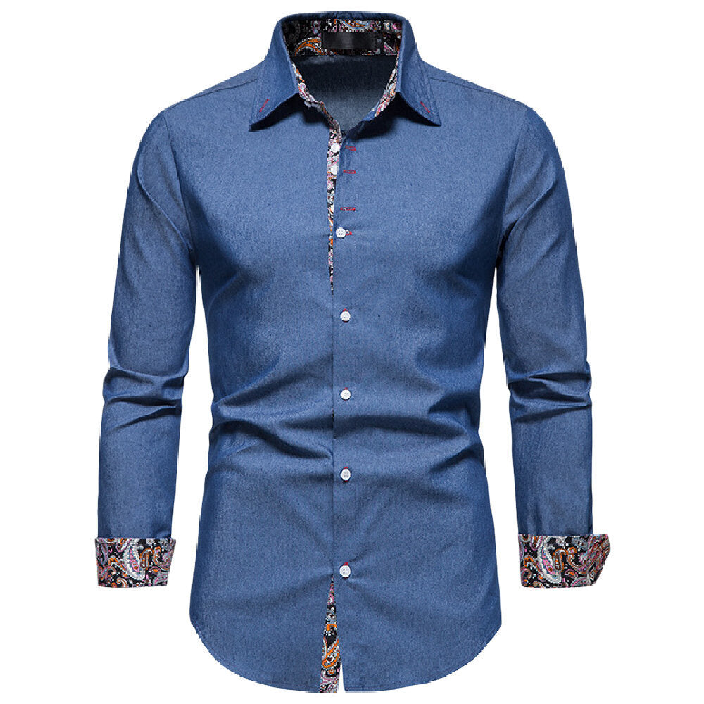 Men's Casual Button Down Denim Shirt